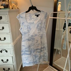 White and blue French connection sheath dress